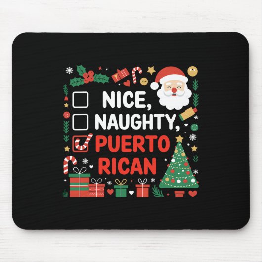 Nice Naughty Puerto Rico Weihnachten Mousepad (Vorne)
