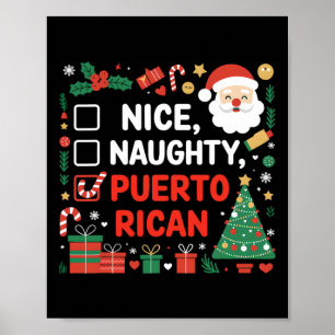 Nice Naughty Puerto Rico Weihnachten Poster