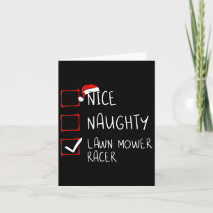 Nice Naughty Rasenmäher Racer Liste Weihnachten We Karte