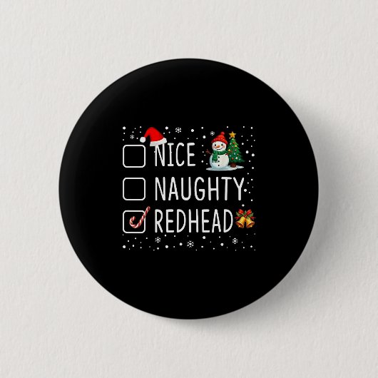 Nice Naughty Redhead Button (Vorderseite)