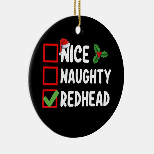 Nice Naughty Redhead Familie Matching Christmas Li Keramik Ornament (Rechts)