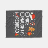 Nice Naughty Redhead Funny Christmas Quote Fleecedecke (Vorderseite (Horizontal))
