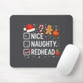 Nice Naughty Redhead Funny Christmas Quote Mousepad (Mit Mouse)