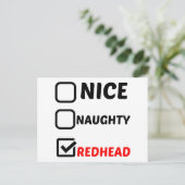 NICE NAUGHTY REDHEAD POSTKARTE (Stehend Vorderseite)