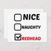 NICE NAUGHTY REDHEAD POSTKARTE (Vorne/Hinten)
