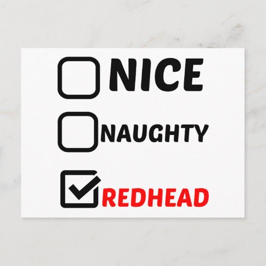 NICE NAUGHTY REDHEAD POSTKARTE (Vorderseite)