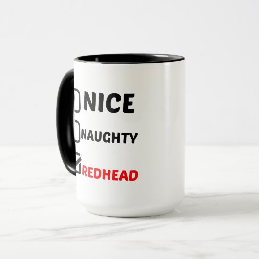 NICE NAUGHTY REDHEAD TASSE (Vorderseite Links)