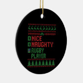 Nice Naughty Rugby Player Funny Christmas Geschenk Keramik Ornament (Rechts)