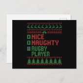 Nice Naughty Rugby Player Funny Christmas Geschenk Postkarte (Vorne/Hinten)