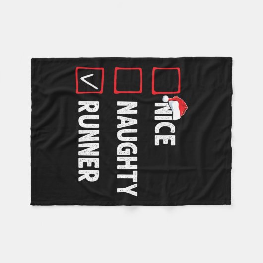 Nice Naughty Runner Running Womens Mens Funny Chri Fleecedecke (Vorderseite (Horizontal))
