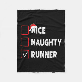 Nice Naughty Runner Running Womens Mens Funny Chri Fleecedecke