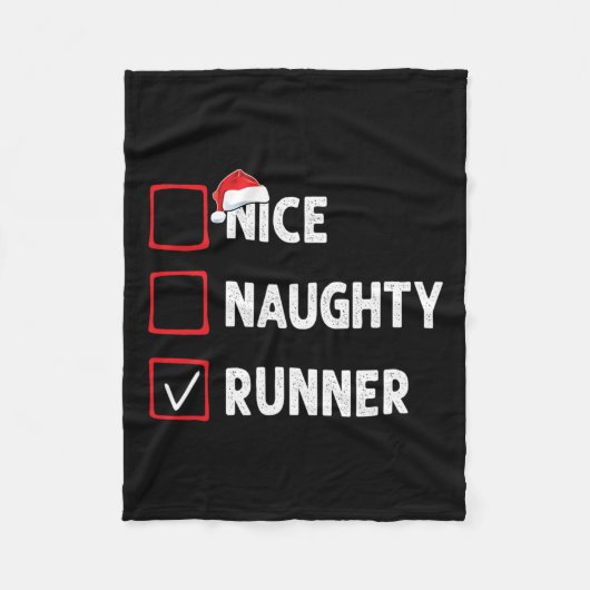 Nice Naughty Runner Running Womens Mens Funny Chri Fleecedecke (Vorderseite)