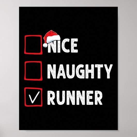 Nice Naughty Runner Running Womens Mens Funny Chri Poster (Vorne)