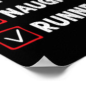 Nice Naughty Runner Running Womens Mens Funny Chri Poster (Ecke)
