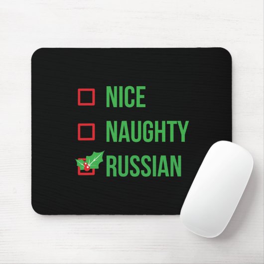 Nice Naughty Russisch Funny Uggli Weihnachten Mousepad (Mit Mouse)