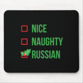 Nice Naughty Russisch Funny Uggli Weihnachten Mousepad (Vorne)