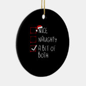 Nice Naughty Santa Hat Humor Vibe Keramik Ornament (Rechts)