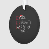 Nice Naughty Santa Hat Humor Vibe Ornament (Vorderseite)