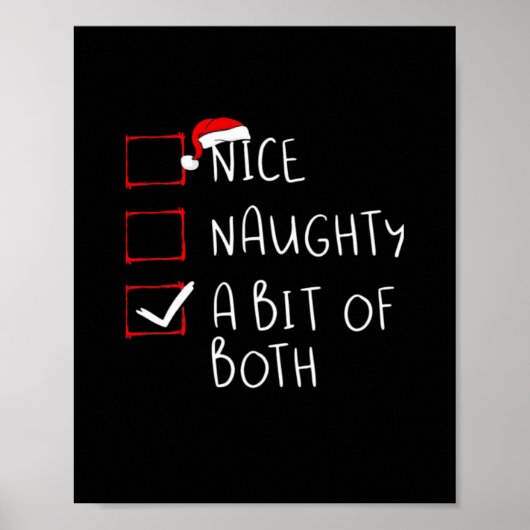 Nice Naughty Santa Hat Humor Vibe Poster (Vorne)