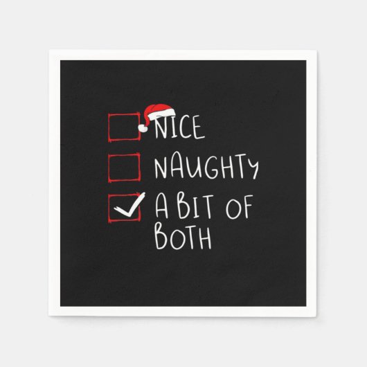 Nice Naughty Santa Hat Humor Vibe Serviette (Vorderseite)