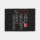 Nice Naughty Santa I kann Weihnachten Pajama erklä Fleecedecke (Vorderseite (Horizontal))
