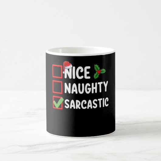 Nice Naughty Sarcastic Weihnachtsliste Sarcaso Kaffeetasse (Mittel)