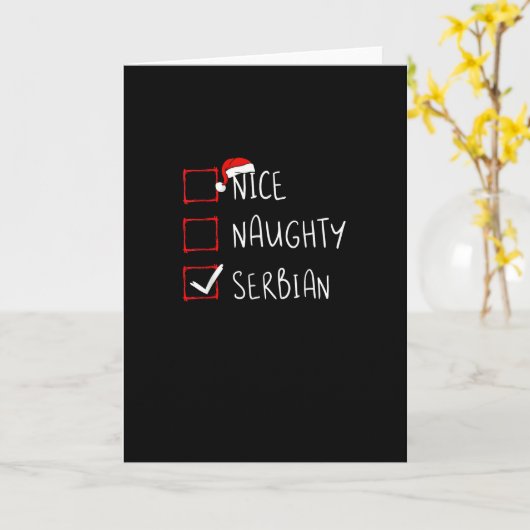 Nice Naughty Serbian Christmas Heritage Karte (Gelbe Blume)