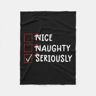 Nice Naughty Seriös Niedliche Weihnachten Fleecedecke