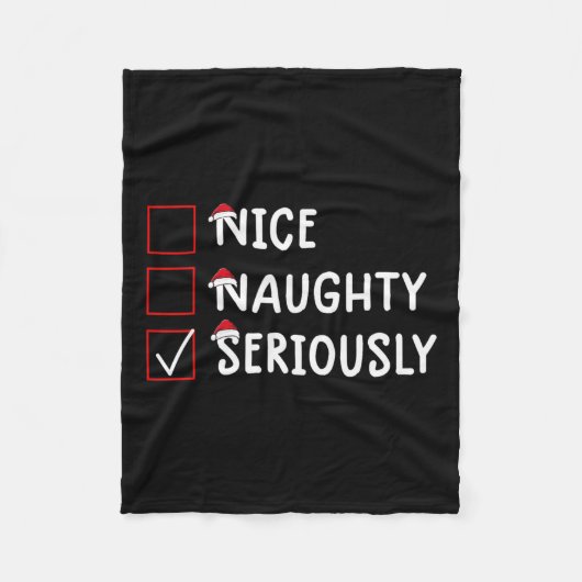 Nice Naughty Seriös Niedliche Weihnachten Fleecedecke (Vorderseite)