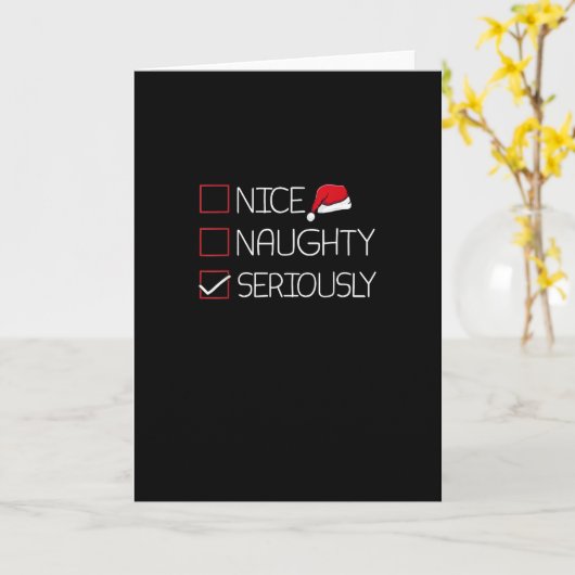 Nice Naughty Seriously Christmas Modern Style Karte (Gelbe Blume)