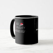 Nice Naughty Seriously Christmas Modern Style Tasse (Vorderseite Links)