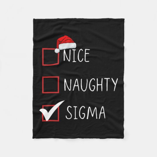 Nice Naughty Sigma List Santa Claus Funny Sarcasti Fleecedecke (Vorderseite)