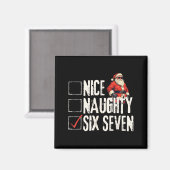 Nice Naughty Six Seven Brainrot Meme 67 Santa Funn Magnet (Vorderseite/Rückseite)