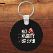 Nice Naughty Six Seven Brainrot Meme 67 Santa Funn Schlüsselanhänger (Vorderseite)
