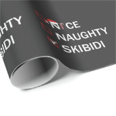 Nice Naughty Skibidi Funny Christmas Gen Alpha Geschenkpapier (Rolleneckpunkt)