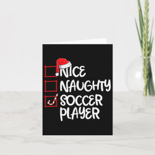 Nice Naughty Soccer Player Fun Fußball Weihnachten Karte