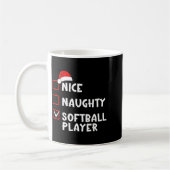 Nice Naughty Softball Player Funny Christmas List Kaffeetasse (Links)