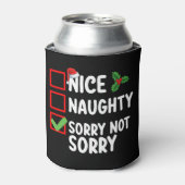 Nice Naughty Sorry nicht Weihnachtsliste Urlaub Dosenkühler (Kanne Vorderseite)