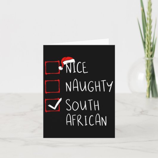 Nice Naughty South African Christmas Südafrika Karte (Vorderseite)