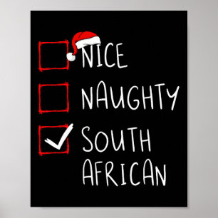 Nice Naughty South African Christmas Südafrika Poster