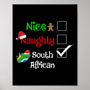Nice Naughty South African Südafrika Weihnachten Poster