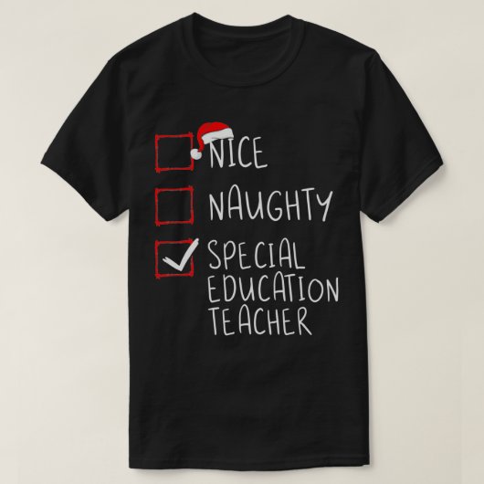 Nice Naughty Special Bildung Lehrer Weihnachten L T-Shirt (Design vorne)
