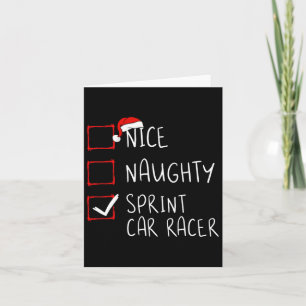 Nice Naughty Sprint Auto Racer Weihnachtsliste San Karte