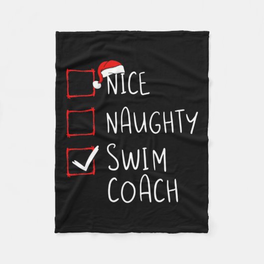 Nice Naughty Swim Coach Weihnachtsliste Weihnachte Fleecedecke (Vorderseite)