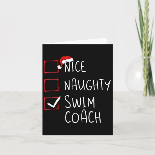 Nice Naughty Swim Coach Weihnachtsliste Weihnachte Karte (Vorderseite)