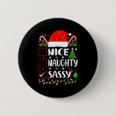 Nice Naughty Sy Christmas List  Button (Vorderseite)