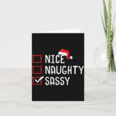 Nice Naughty Sy Christmas List Karte (Vorderseite)