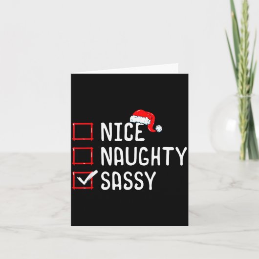 Nice Naughty Sy Christmas List Karte (Vorderseite)