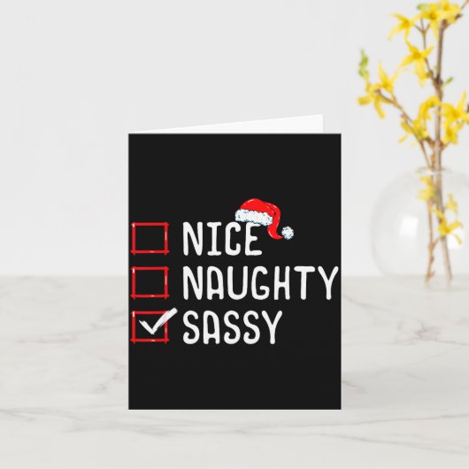 Nice Naughty Sy Christmas List Karte (Gelbe Blume)