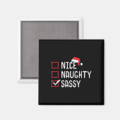 Nice Naughty Sy Christmas List Magnet (Vorderseite/Rückseite)